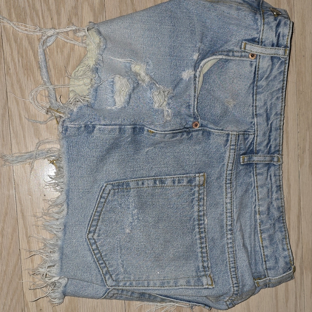 ZARA- Ripped Short skyblue - Picture 4 of 10